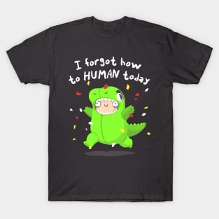 How to human - Dinosaur Funny Costume - Crazy Kid T-Shirt